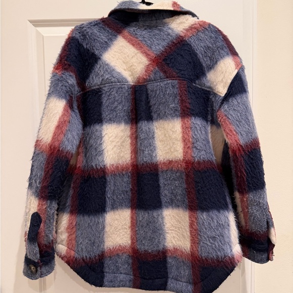 MARINE LAYER Cozy Plaid Shacket Jacket - Blue & Cream - Picture 4 of 7
